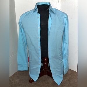 JF J.Ferrar Blue Button Down dress Shirt Sz small